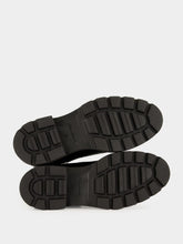 Santoni Black Leather Ankle Boots