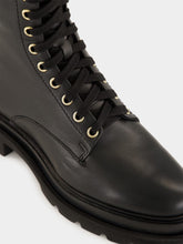 Santoni Black Leather Ankle Boots