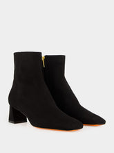 Santoni Black Leather Marta Ankle Boots