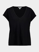 James Perse Black Deep V-Neck Cotton T-Shirt
