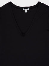 James Perse Black Deep V-Neck Cotton T-Shirt
