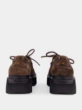 Santoni Dark Brown Billie Suede Platform Loafers