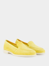 Santoni Yellow Suede Calf Leather Loafers