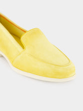 Santoni Yellow Suede Calf Leather Loafers