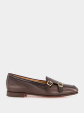 Santoni Brown Double Monk Loafers