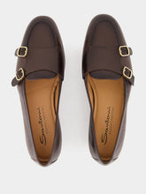Santoni Brown Double Monk Loafers