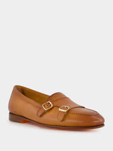 Santoni Light Brown Monk Formal Loafers