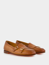 Santoni Light Brown Monk Formal Loafers