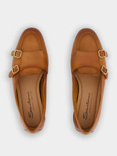 Santoni Light Brown Monk Formal Loafers