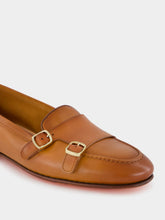 Santoni Light Brown Monk Formal Loafers