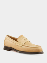 Santoni Beige Leather Airglow Loafers