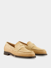 Santoni Beige Leather Airglow Loafers