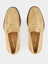 Santoni Beige Leather Airglow Loafers