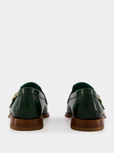 Santoni Green Leather Loafers