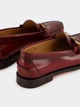 Santoni Red Quentin Leather Loafers