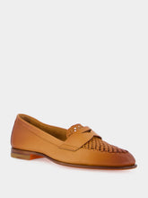 Santoni Light Brown Calf Leather Loafers