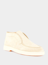 Santoni Cream Yalta Suede Desert Boots