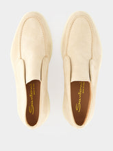 Santoni Cream Yalta Suede Desert Boots
