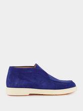 Santoni Blue Suede Desert Boots