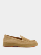 Santoni Yaltamoc Camel Suede Loafers