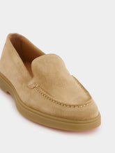 Santoni Yaltamoc Camel Suede Loafers