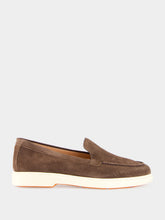 Santoni Brown Yalta Suede Loafers