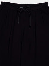 James Perse Black Wide-Leg Relaxed Viscose-Wool Pants