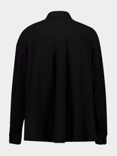 James Perse Black Oversized Viscose-Wool Shirt