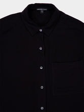James Perse Black Oversized Viscose-Wool Shirt