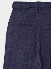 Gabriela Hearst Navy Norman Wide-Leg Linen Pants