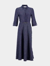 Gabriela Hearst Blue Denim Marley Linen Maxi Dress