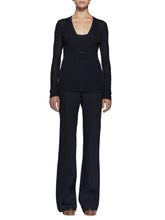 Dark Navy Emma Pointelle Knit Cardigan | PDP - Fashion Clinic