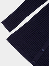 Dark Navy Emma Pointelle Knit Cardigan | PDP - Fashion Clinic