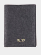 Tom Ford Black Grain Leather Folding Cardholder