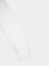 120% Lino Band-Collar White Linen Shirt