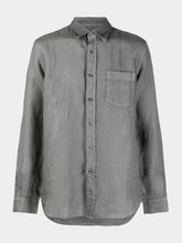 120% Lino Grey Long-Sleeve Linen Shirt