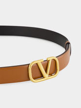 Valentino Garavani Selleria Brown V-Logo Buckle Belt
