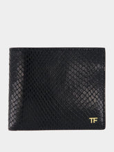 Tom Ford Black Bifold Wallet in Printed Python Leather