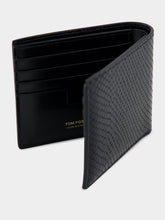 Tom Ford Black Bifold Wallet in Printed Python Leather