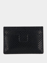 Tom Ford Black Card Holder in Printed Python Leather