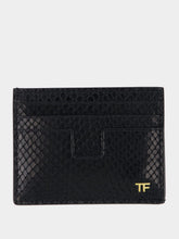 Tom Ford Black Python-Print Leather Card Holder
