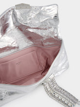 Jimmy Choo Zandra Silver Vintage Metallic Leather Clutch Bag