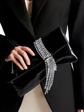 Jimmy Choo Zandra Black Vintage Metallic Leather Clutch Bag