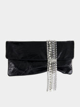 Jimmy Choo Zandra Black Vintage Metallic Leather Clutch Bag