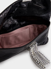 Jimmy Choo Zandra Black Vintage Metallic Leather Clutch Bag