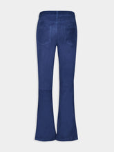 Paula Zircon Estate Blue Suede Flared Pants