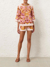 Zimmermann Acadian Linen Coral Fitted Shorts