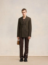 Ami Paris Dark Coffee Double-Breasted Jacket