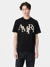 Amiri Black Staggered Logo T-Shirt