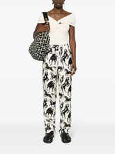Balmain Horse-Print Silk Trousers